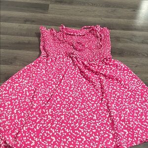 Pink and White Woman’s Dress
